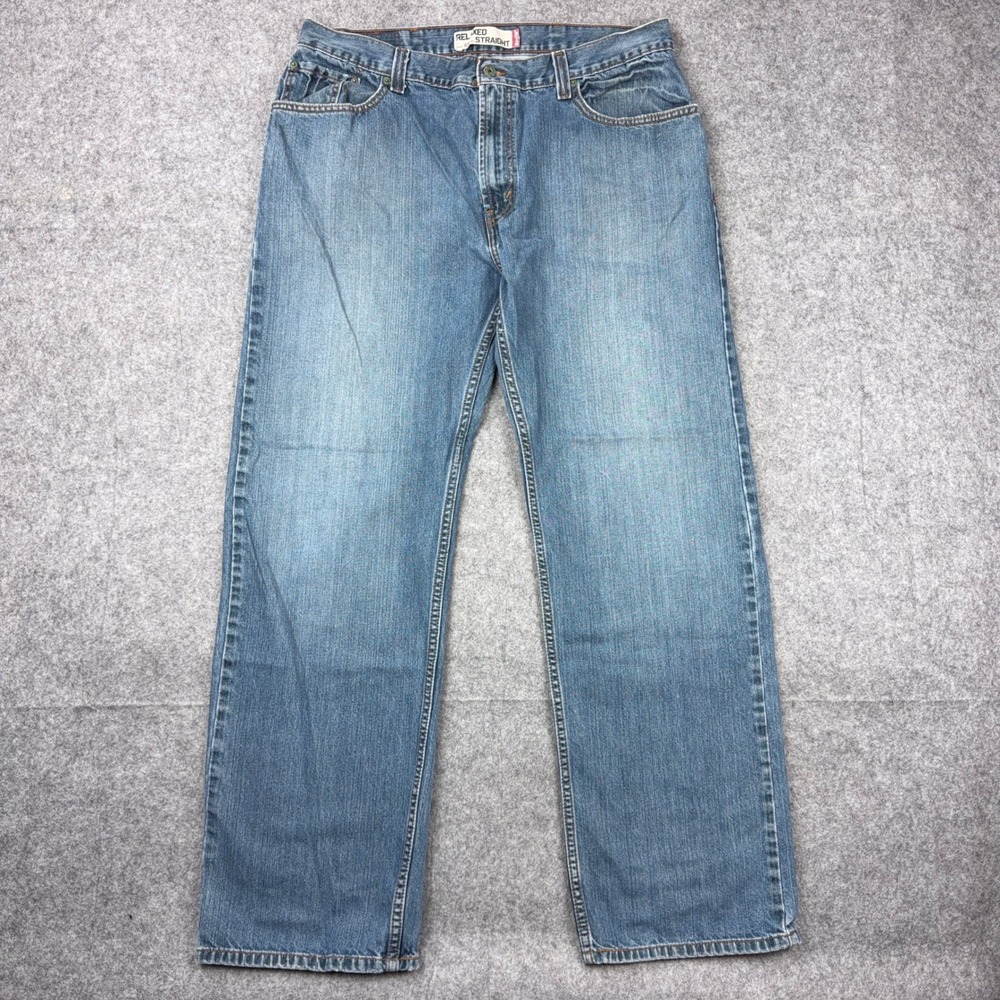 VTG Levi's Jeans Mens 38x34 Blue 559 Relaxed Straight Cotton Distressed Y2K